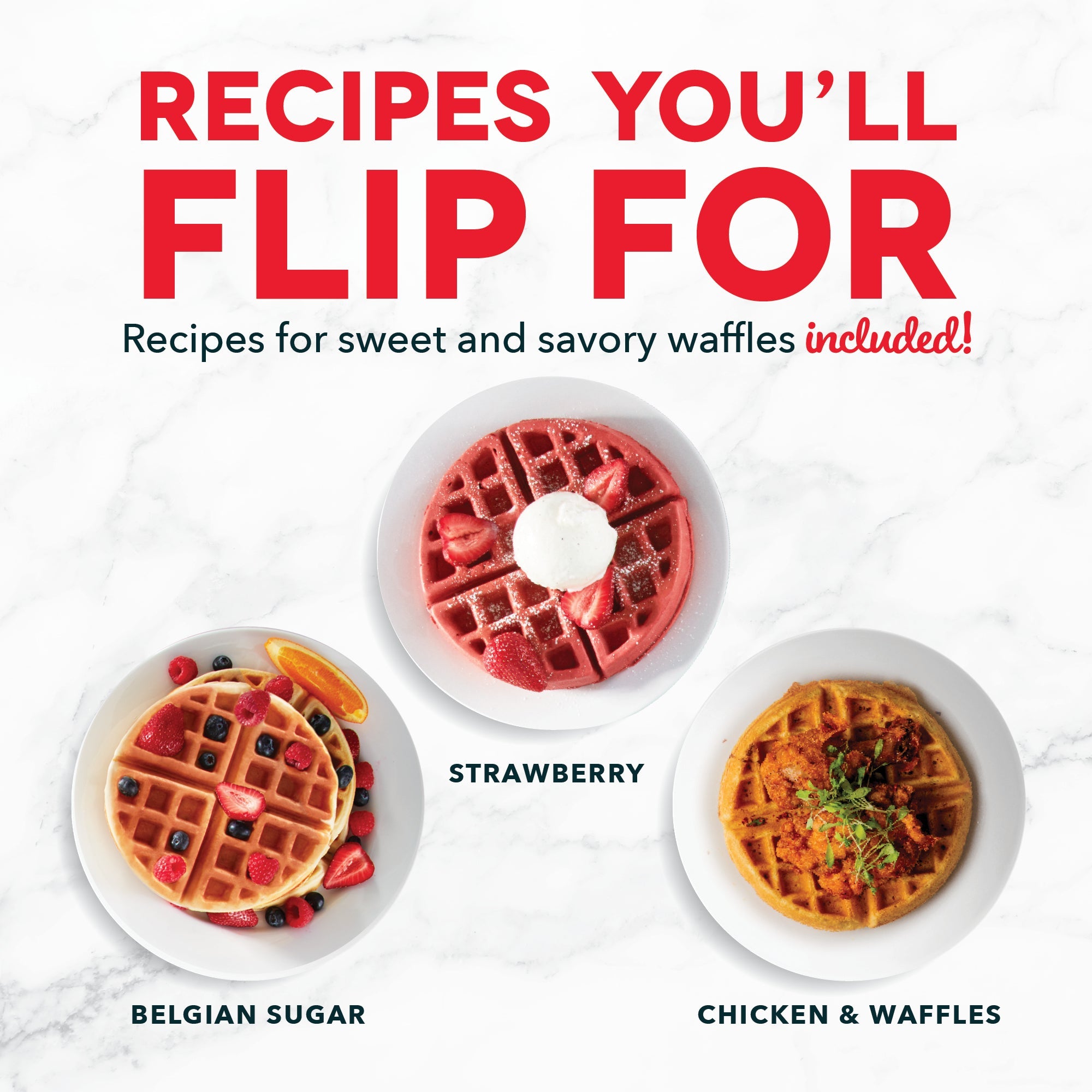 Ceramic Nonstick Flip Belgian Waffle Maker
