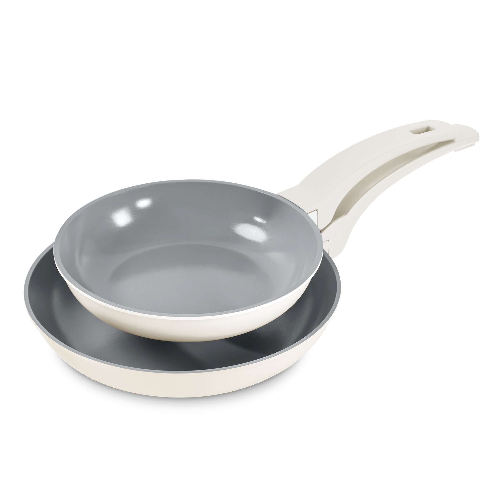 SmartStore™ 8" + 9.5" Nesting Fry Pan Set - Nesting Fry Pans, Cream