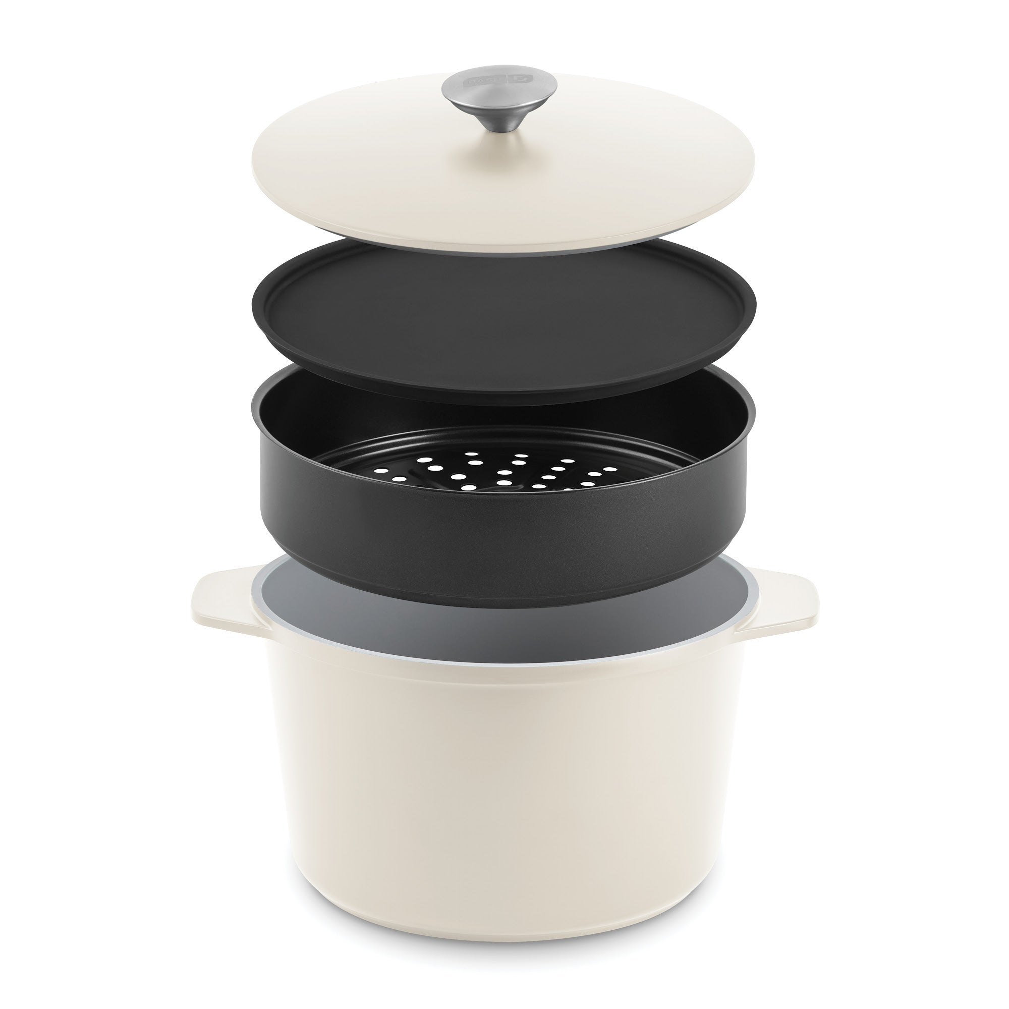 SmartStore™ Ceramic Cookware - 5.8qt MultiPot + Steamer, Cream