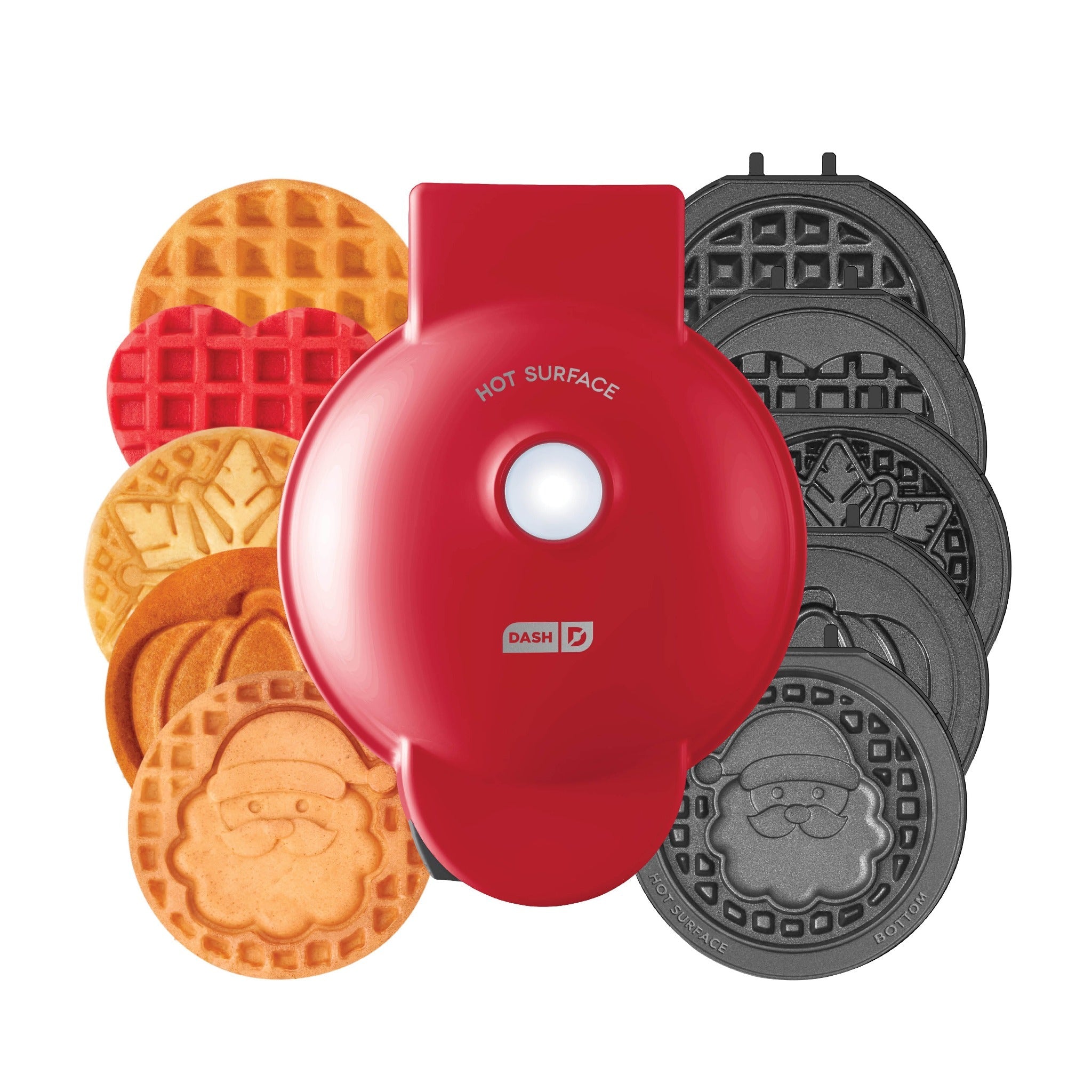 MultiMaker® Mini System with Removable Plates: Waffle & Griddle - Holiday Maker + 6 Plates