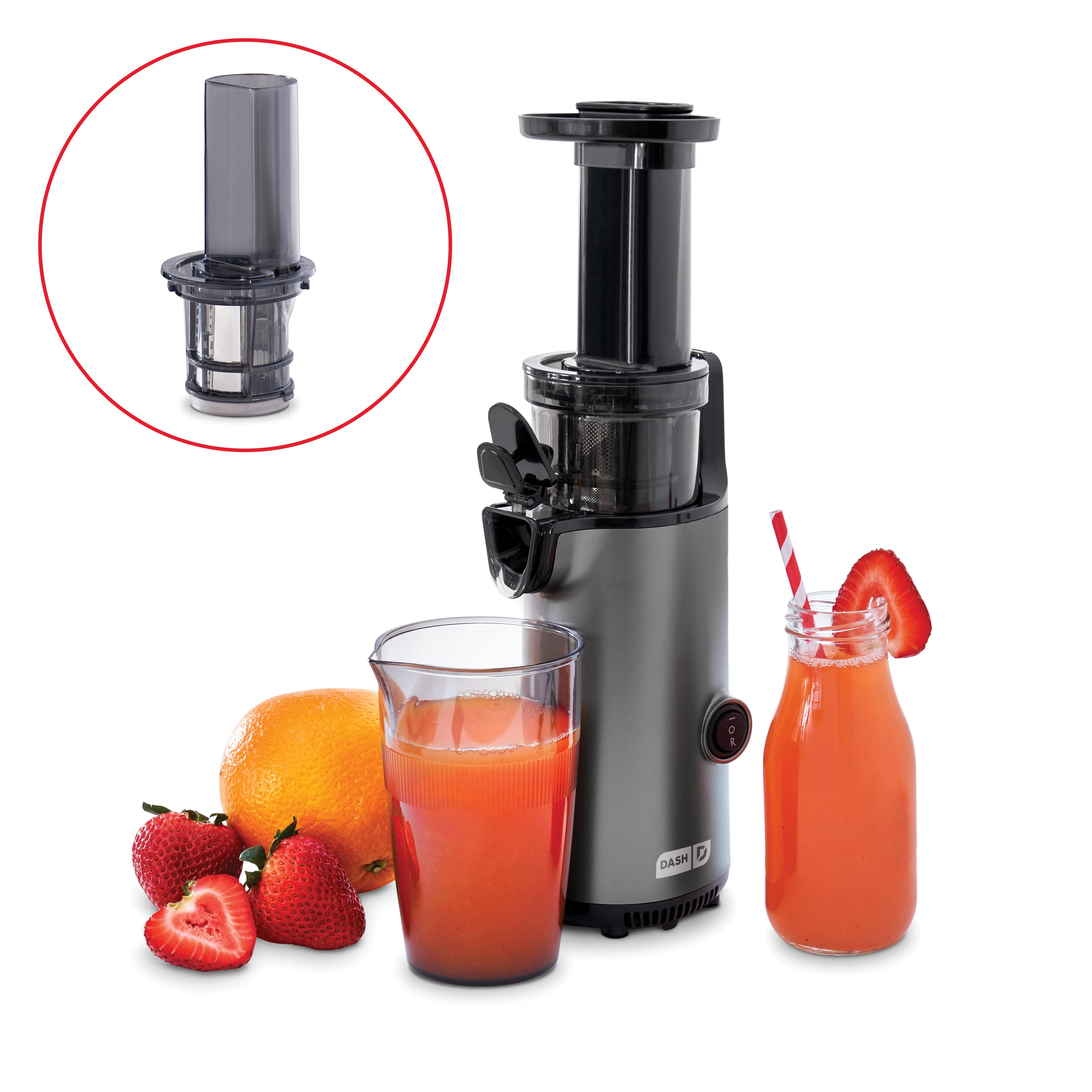 Compact Cold Press Power Juicer - Graphite, With Frozen Attachment