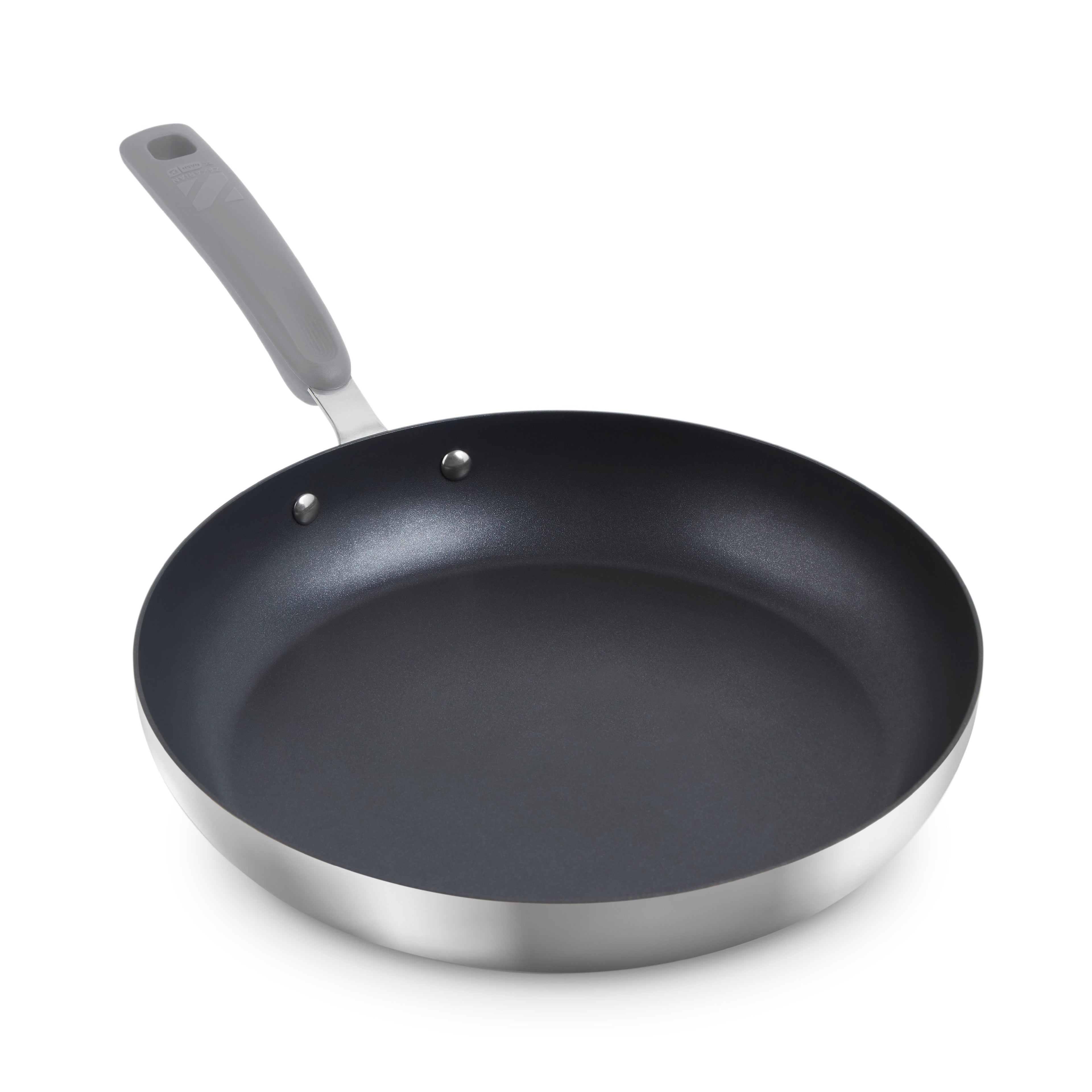 12" TruPro Stainless Steel Fry Pan - Cool Grey