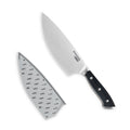 7" Rocking Chef Knife with Sheath - Black