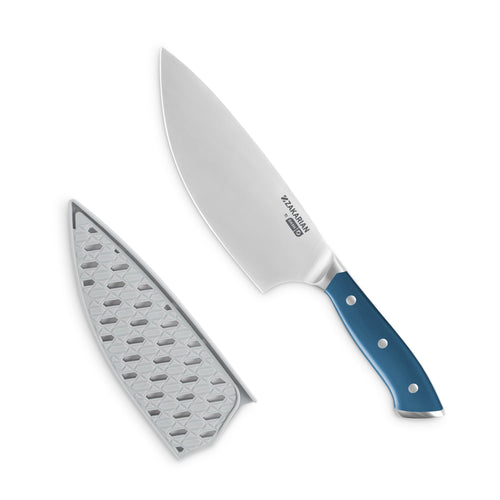 7" Rocking Chef Knife with Sheath - Zakarian Blue